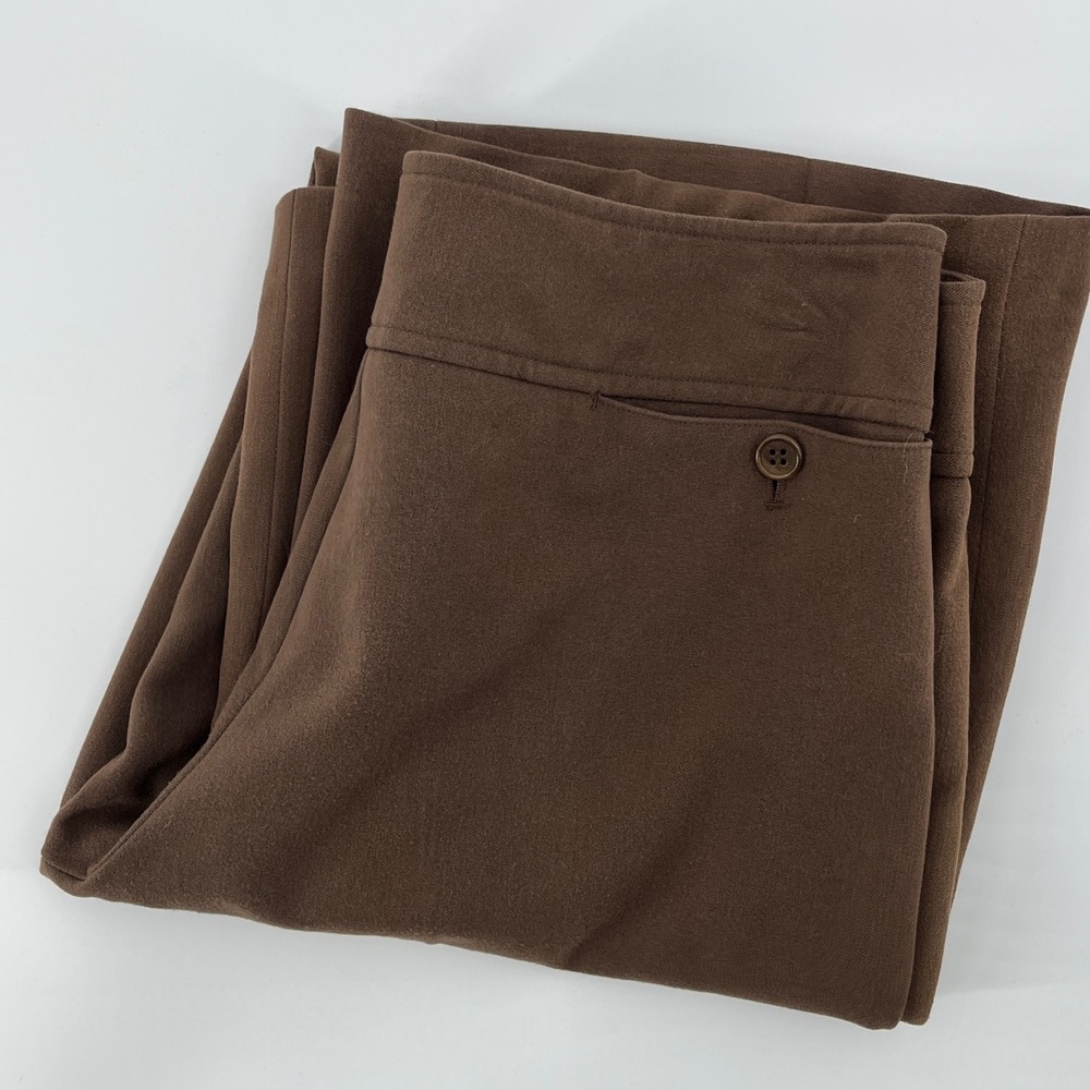 Max Studio Womens Brown Wide Leg Dress Pants Size 6 Professional Trousers